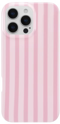 ZTOFERA for iPhone 14 Pro Case,Cute Vertical Stripes Pattern,Pink | Trendy Girly Aesthetic Design,Glossy Back,Soft Bumper,Gifts for Women Girls,Drop Protection,Precision Cutouts