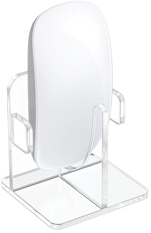 kwmobile Vertical Bluetooth Mouse Desk Stand Compatible with Apple Magic Mouse 1 / Magic Mouse 2 / Logitech Pebble Wireless Stand - Wireless Mouse Base Holder - Cutouts for Upright Charging Storage