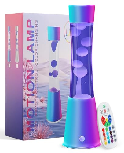 KIKILIVE Lavalampe, 17-farbige LED Stimmungslampe mit Fernbedienung. Für Büro, Deko & Entspannung, ideal für Erwachsene und Kinder