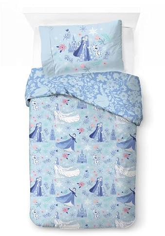 Jay Franco Kids Disney Frozen Bettwäsche-Set – Superweiche Bettwäsche mit Kissenbezug, NUR BEZUG, Bettdecke Nicht enthalten, blau, 2-teilig, Einzelbett