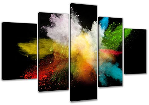 Visario Bild und Kunstdruck 200 x 100 cm ! auf Leinwand abstrakt Nr 6316 fertig gerahmte Bilder 5 Teile Marke original