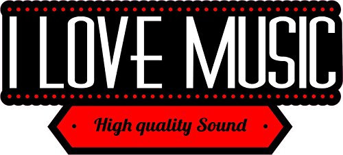 NetSpares 1 x Aufkleber I Love Music Quality Sound Sticker DJ Tuning Musik Static Fun