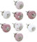G Decor Light Pink and White Handmade Assorted Designs Ceramic Door Knobs, Vintage, Shabby Chic, Interior Furniture, Cabinet Cupboard Drawers Pulls Handles (8-Pack)