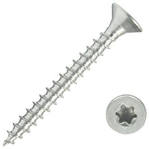 200 Stück Edelstahl-Schrauben 4x35 mm Vollgewinde Torx - Spanplattenschrauben mit Senkkopf - Holzschrauben/Holzbauschrauben - Werkstoff A2 VA V2A - Edelstahlschrauben/Universalschrauben TX20
