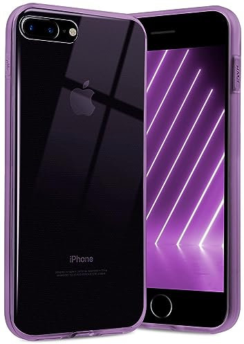 ONEFLOW Ultra Clear Case Kompatibel mit iPhone 7 Plus/iPhone 8 Plus Hülle Transparent, Handyhülle aus Soft Silikon, Extrem Stoßfest und Flexibel, TPU Schutzhülle Durchsichtig - Lila