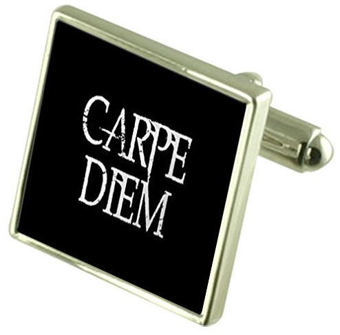 Select Gifts Carpe Diem Latin Manschettenknöpfe mit Tasche