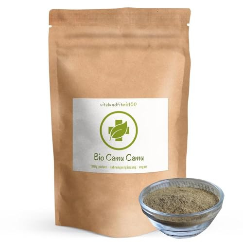 vitalundfitmit100 Bio Camu Camu Pulver 100 g – vegan, ohne Zusatzstoffe