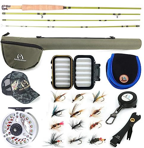 M MAXIMUMCATCH maxcatch Mumienschlafsack Ultra Fliegenrute für Bachläufe Zubereitung der Fische/Forellen Angeln 1/2/3 Gewicht, Ultra-Lite Rod Combo, 6'0'' 2wt 3pcs
