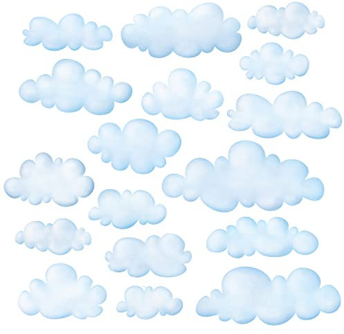 DECOWALL DS-8030 Wolken im Himmel Wandtattoo Wandsticker Wandaufkleber Wanddeko für Wohnzimmer Schlafzimmer Kinderzimmer (Klein)