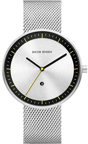 Jacob Jensen Herren Analog Quarz Uhr mit Edelstahl Armband JJ277