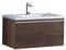 StoneArt Badmöbel Set mit Mineralguss Waschbecken und Unterschrank Waschtisch als Einzel- oder Doppelwaschbecken mit Unterschrank ohne Armaturen Milano ME-0800 Eiche dunkel 80cm