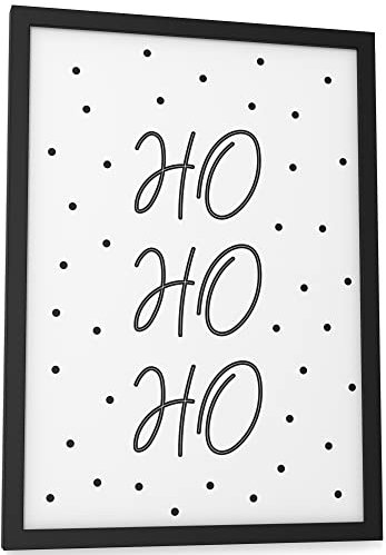 Papierschmiede® XMAS Poster, A4 (21x30 cm) Deko mit Spruch zu Weihnachten, Wohnzimmer Wanddeko, Schlafzimmer, Küche Dekoration ohne Rahmen, Ho Ho Ho