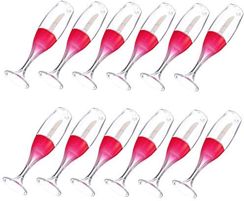 FRCOLOR Empty Lip Gloss Tubes Containers 12pcs Wine Glass Shaped Lipstick Sample Container with Wand Brush DIY Makeup Liquid Lip Balm Bottles Refillable Cosmetic Containers 8ml