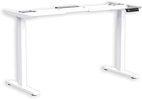 Elbe Inno Elektrisch höhenverstellbares Schreibtischgestell in Weiß, 2 Elektromotoren, Kollisionsschutz und Speicherfunktion, verstellbare Höhe 69-115 cm - EHT-D01