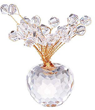 Kristall DIY Blumenfiguren Bonsai Fortune Money Tree Craft Kristall Suncatcher Briefbeschwerer Hochzeit Home Fengshui Dekor-Pink