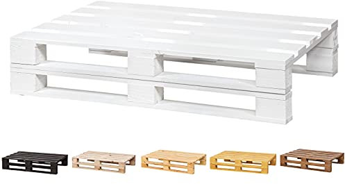 Bank für Paletten, geschliffen und gebürstet, für den Innen- und Außenbereich, Sessel für die Terrasse, 120 cm x 60 cm, Weiß
