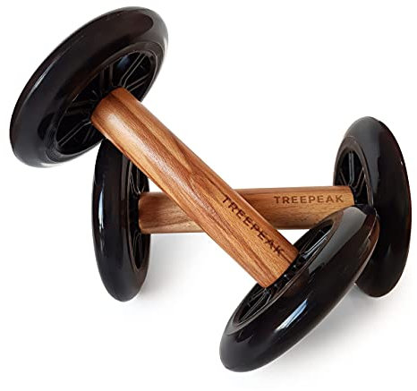 Treepeak Dual Ab Wheel Roller - mit Kugellager, Trainingsgerät für Bauch- & Brustmuskulatur(Butterfly), Core Workout, Rumpf Training zur Stabilisierung der Wirbelsäule