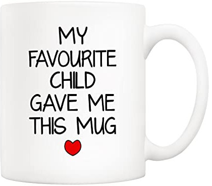 5Aup My Favourite Child Gave Me This Mug, Funny Father's Day and Mother's Day Dad Mum Cup from Daughter, Son, Kids - Novelty Birthday Gift for Parents, Men, Women 11 Oz