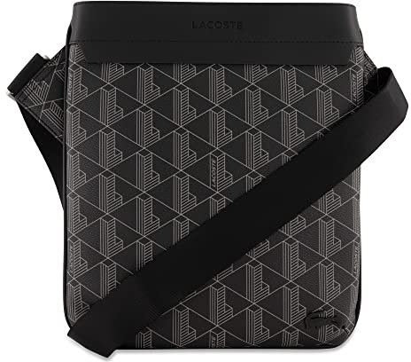 Lacoste Herren Nh4260lx Crossover-Tasche, Monogram, Schwarz, Grau