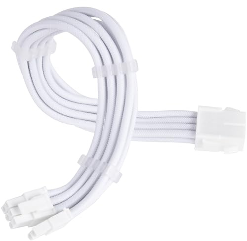 Silverstone SST-PP07E-PCI8W-V2 - Superflexible Netzteil-Verlängerungskabel, 1 x PCIe 8pin (6+2), Weiss