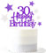 Glittery 30th Happy Birthday Cake Topper with Star,Personalised 30 Birthday Cake Toppers Party Decorations Party Supplies for Men Women Purple Silver