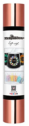 TECKWRAP Chrom-Vinyl, blasenfrei, metallisch, selbstklebend, Vinyl, mit Luftkanälen, 0,3 x 1,5 m, Herbstkupfer