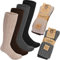 Brubaker 4 Paar wadenlange Alpaka Socken aus 100% Alpakawolle - Warme extra lange Wintersocken für Herren und Damen - 4er Set Unisex Wollsocken für Männer und Frauen - Grau Beige Braun - 39-42
