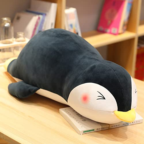 BYNYXI Stofftier Pinguin groß 60cm, Liegende Pinguin Plüschtier groß Meerestier Plüschtier Tierkissen Gefülltes Umarmungskissen Weiche Plüschpuppe Cartoon Pinguin Plüschkissen Spielzeug für Kinder