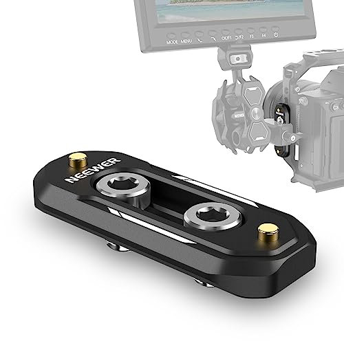 NEEWER 2 inch/48 mm Mini NATO Rail, Quick Change NATO Rail with 1/4 Inch Screws and Safety Pins for NATO Handle, Camera Cage and Field Monitor, Compatible with SmallRig Cage, UA003