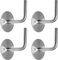 PRIOstahl Handlaufhalter Wandhalter Handlaufstütze Rohrhalter Geländerhalterung - 4 x Handlaufträger an die Wand flach mit 2-Loch Befestigung zum anschweißen aus Edelstahl V2A Geländer Treppe