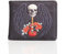 SHAGWEAR Herren Geldbörse Portemonnaie Geldbeutel - Münzfach mit Reissverschluss - Männer Brieftasche Querformat - Designs: Totenkopf-Gitarre