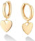 Jenosy Ohrringe Damen Herz Ohrringe Hängend Zarte Herz Ohrringe Gold Modische Creolen mit Herz Anhänger Hypoallergene Ohrringe Vergoldet Damen Modeschmuck für Frauen und Mädchen