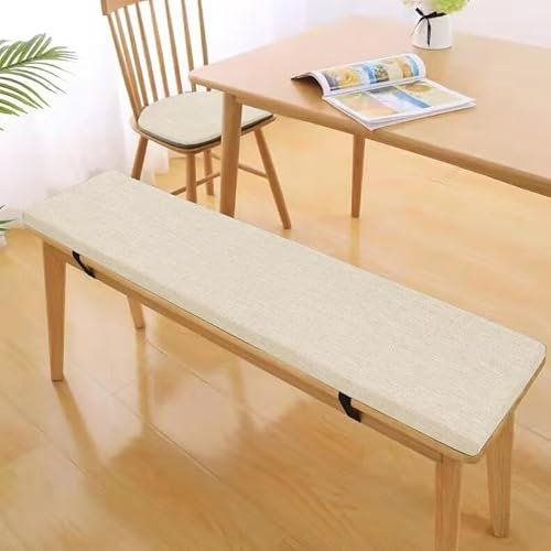 Edumov Bench Cushion - Garden Bench Seat Cushion for Hollywood Swing, 100 x 30 x 5 cm, Beige White