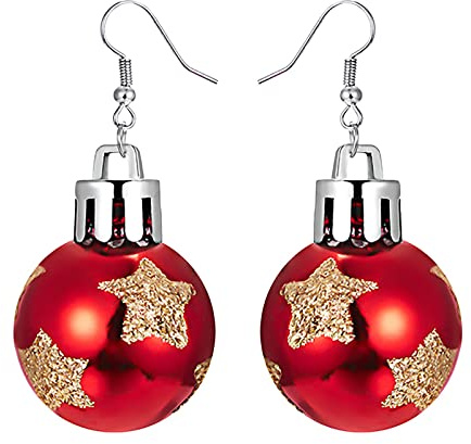 Cute Dame Weihnachten Ohrringe Weihnachtsohrringe Weihnachten kreative Feiertags-Party-Ohrringe Schmuck-Creolen-Frauen Blattohrringe Für