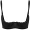 Agoky Women's Sexy 1/4 Cup Lace Bra Padded Unlined Underwire Push Up Balconette Every Day Bra Black E 5XL