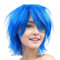 Luxiremi Cosplay Anime Perücke Kurzhaar Neon Blau für Herren Damen Halloween Kostüm und Karneval Perücken