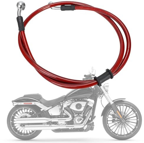 IUVWISN Stahlflex Bremsleitung Motorrad (Rot, 700mm)