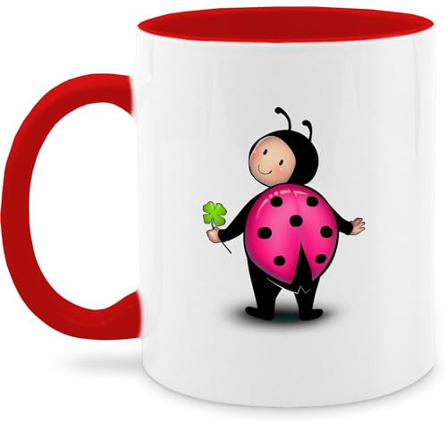 Tasse Tassen 325ml - Marienkäfer - Kindergarten Fasching Karneval Kinder - 325 ml - Rot - fasching- käfer fasnachts süsses „karneval“ witzige faschings karnevals karneva faschings- fasnets