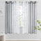 Woaboy Voile Vorhang Zweifarbiger Vorhang mit Ösen Transparente Gardine Ösenschal Dekoschal Fensterschal Lichtdurchlässig für Schlafzimmer und Wohnzimmer 2er Set 140x145cm Grau