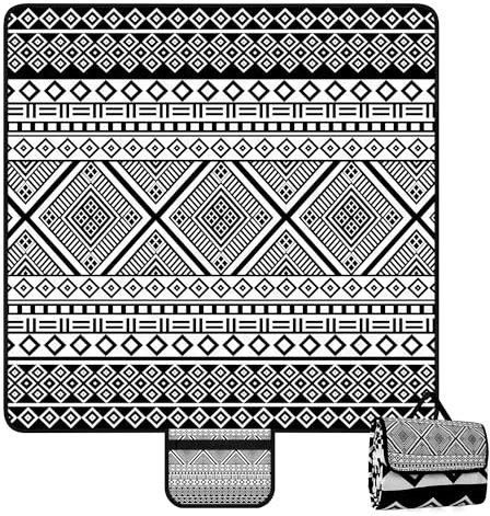Picknickdecke Sandfrei, 200 x 200 cm Isoliert Wasserdicht Stranddecke für 4-6 mit Tragegriff, Ultraleicht Tragbare Strandmatte mit Tragegriff, Outdoor Decke für Picknick, Park, Reisen, Camping, Strand