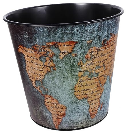 TOPBATHY Vintage-mülleimer Aus Eisen Dekorativer Mini-mülleimer Kleiner Müllbehälter Für Tisch Praktischer Miniatur-müllcontainer Für Haushalt