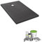 Jacob Delafon Pack Receveur de Douche 100 x 80 Ipso Rectangle Gris Anthracite + Kit d'étanchéité WEDI