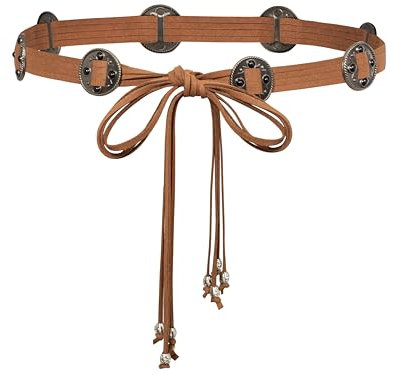 Scarlet Darkness Damen Renaissance-Gürtel, Taillengürtel für Kleider, Bohemian-Stil, Taillengürtel, Helles Braun, Einheitsgröße