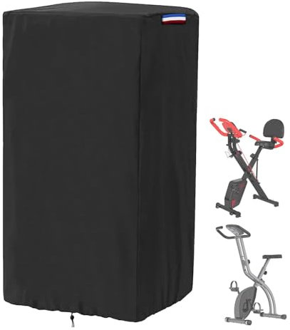 Rilime Folding Exercise Bike Cover,Stationary Bike Cover (Black, 28L x 16W x 46H)