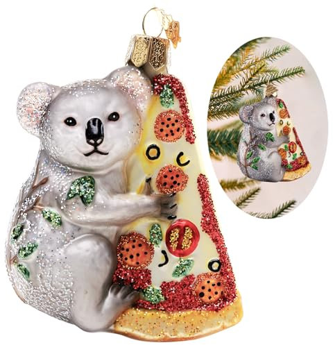 Hzyc handgemachte geblasene Glas Weihnachtsschmuck, Koala hängende Ornament für Weihnachtsbaum,Glas Weihnachtsdekoration für Koala Liebhaber Home Party Geschenke