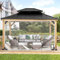 Ezcasch 2.5x3m Plane mit Ösen Wasserdicht Transparent- Outdoor 420 g/㎡ Pavillonplane Durchsichtig Winddicht Schutzplane für Pergola Veranda Gazebo (Höhe x Breite, Transparent)