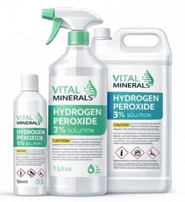 Hydrogen Peroxide 3% Pure Food Grade 1 Litre Spray Bottle | Multi Surface Cleaner Sanitiser and Disinfectant, Additive free, Premium Aseptic Sanitizing Solution