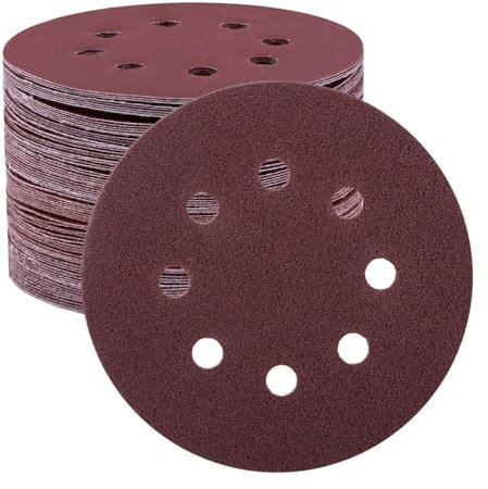 BOOMET Schleifpapier 125mm Klett Set · 40 Stück in P 80 Körnung · 8 Loch Schleifscheiben für Exzenterschleifer 125 · Schleifpads in Körnung 40 60 80 100 120 240