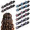 Tyqour 8 Stück Kolibri Haarspange mit Kristallblume,Doppelschicht Haarspangen Damen,Glitzernde Kristall-Stein Geflochtene Haarspangen,Geflochtene mit 3 Mini-Haarspangen für Frauen Mädchen
