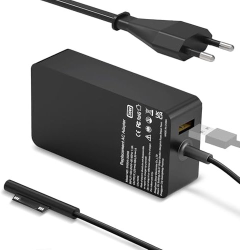 36W Surface Pro Chargeur Adaptateur Alimentation pour Microsoft Surface Pro x/3/4/5/6/7 Surface Book 1/2 Surface Go 1/2,Surface Ordinateur Portable 1/2/3, avec Port USB 5V/1A